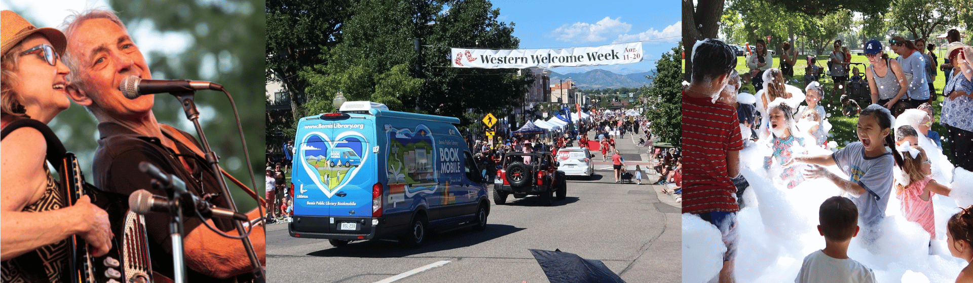 MicroGrass Band, Bookmobile in the WWW Grande Parade, Family Fun Foam Party